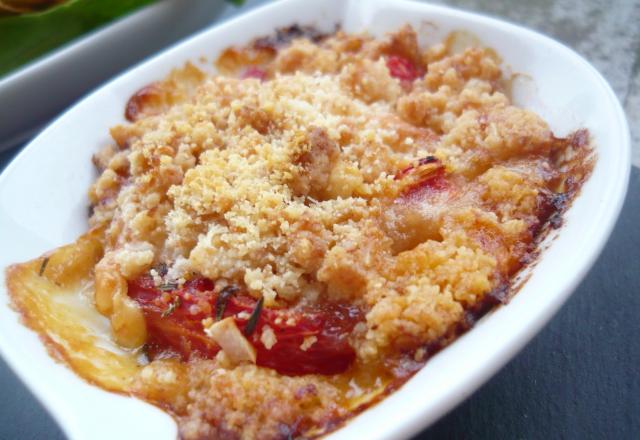 Crumble à la tomate et au chèvre