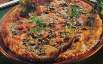 Tarte à l'oseille saumon et cantal