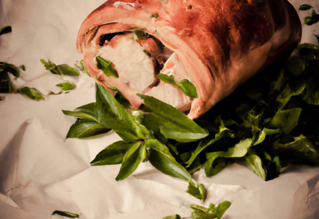 Chapon en croûte de pain aux herbes