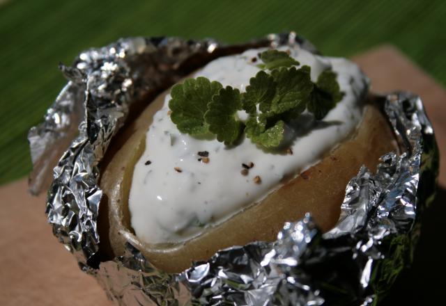 Pommes de terre en papillotes sauce au chèvre frais