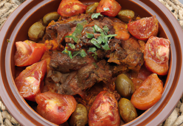 Tajine d'agneau aux tomates confites