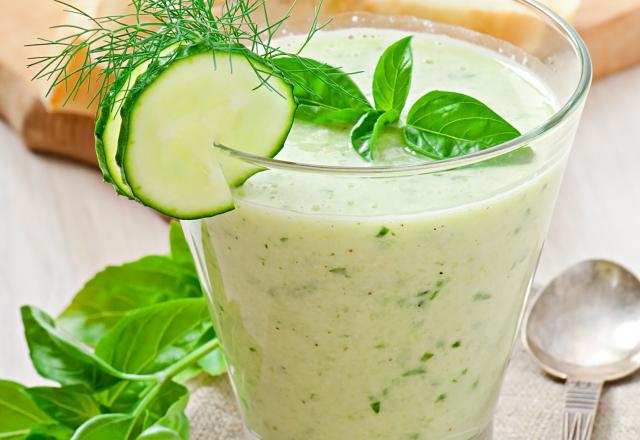 Velouté glacé de concombre au lait de coco