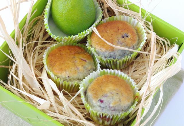 Muffins au citron vert et framboises