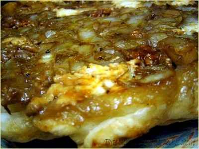 Tatin de pleurotes et d'endives au roquefort