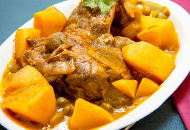 Curry de lapin aux poires