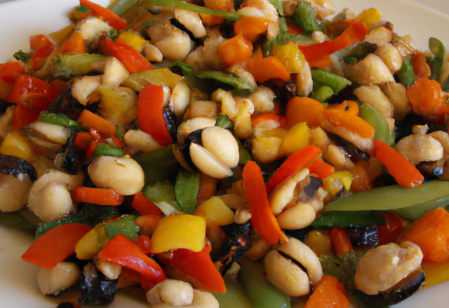 Wok de coquillage aux légumes croquants