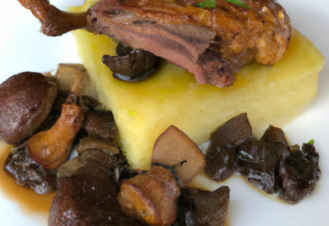 Confit de Canard parmentier aux cèpes