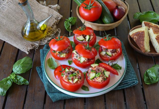 Tomates crues farcies façon panzanella