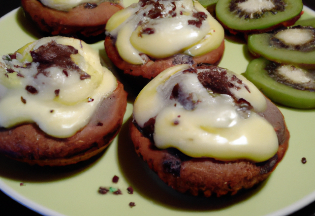 Muffin au chocolat blanc et kiwi curd