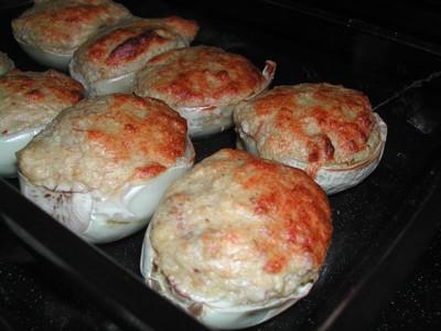 Soufflé d'aubergines blanches au thon