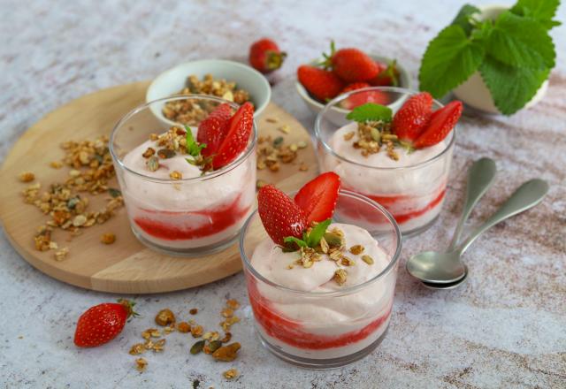 Mousse à la fraise express sans gélatine