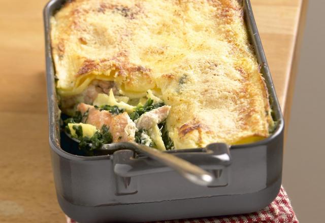 Lasagnes au saumon et épinards