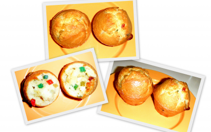 Muffins aux fruits confits et chocolat blanc