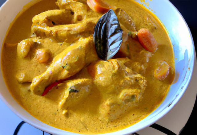 Curry de chapon au lait de coco