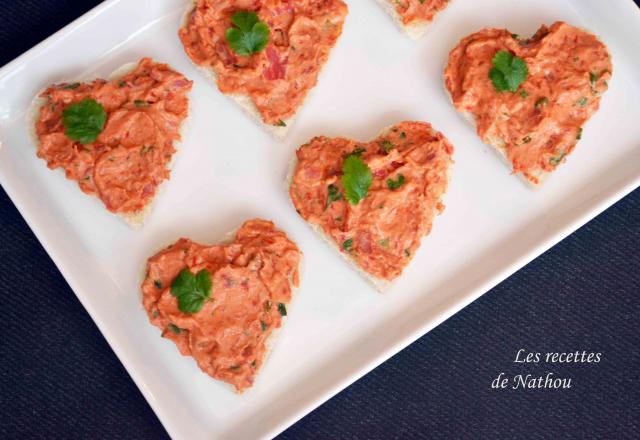 Petits toasts aux rillettes de chorizo