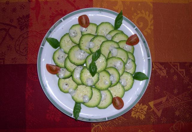 Carpaccio de courgettes inratable