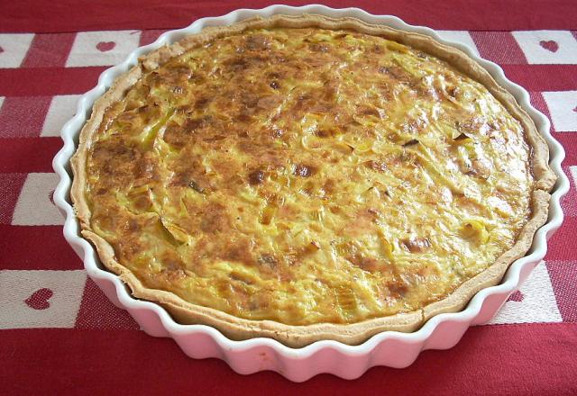 Tarte aux poireaux et à la fourme d'Ambert