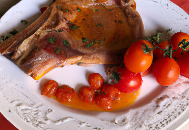 Côte de porc à la tomate et au raifort