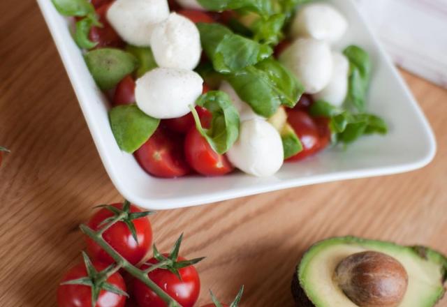 Salade avocats, Caprice des Dieux, tomates et olives noires