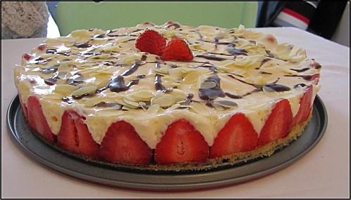 Gâteau aux fraises et crème Chiboust