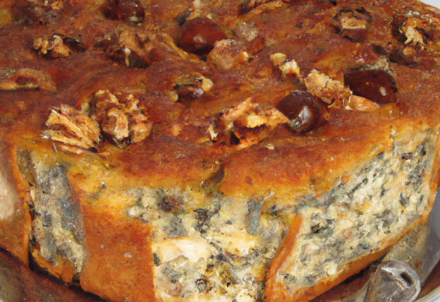 Cake aux chataignes et roquefort