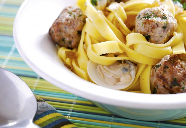 Tagliatelles de veau et coques