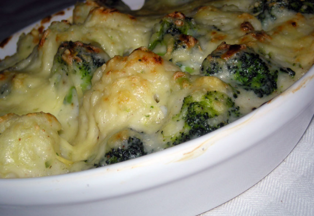 Gratin de chou-fleur et brocolis