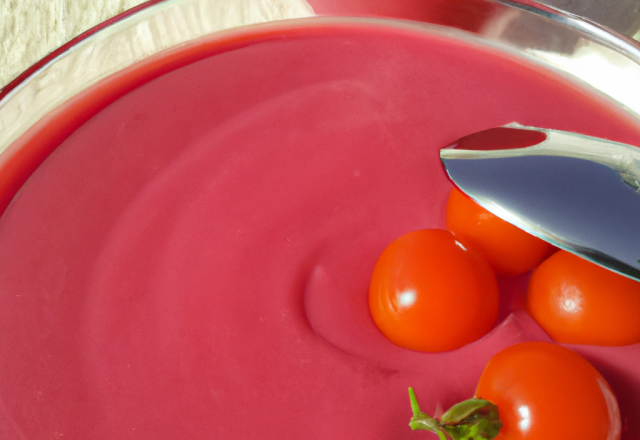 Velouté de tomates au rosé et au cassis