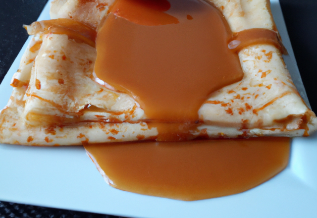 Pâte à crêpes et caramel au beurre salé