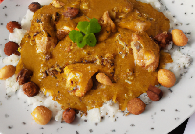 Poulet au curry et noix de cajou