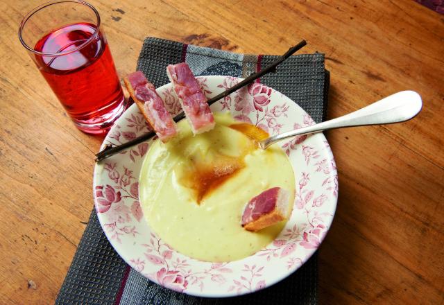 Purée de mon enfance et mouillettes de jambon