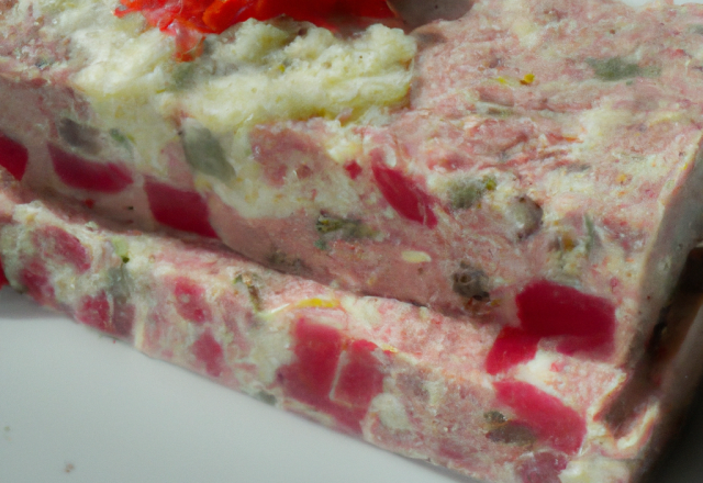 Terrine fraîche rouge et blanche