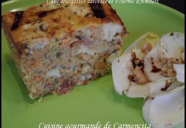 Cake aux courgettes, carottes et Fourme d' Ambert