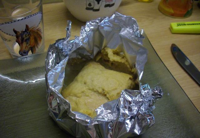 Papillote de saumon en croûte moutarde