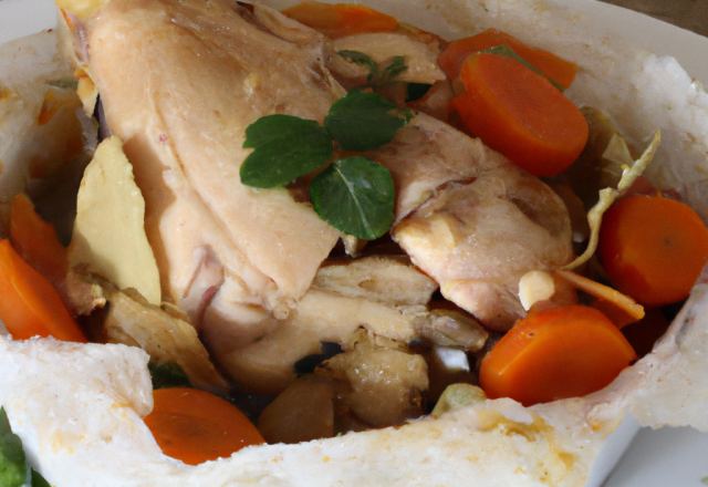 Papillote de poulet façon pot au feu