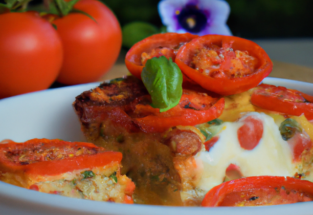 Cake tomates mozzarella maison