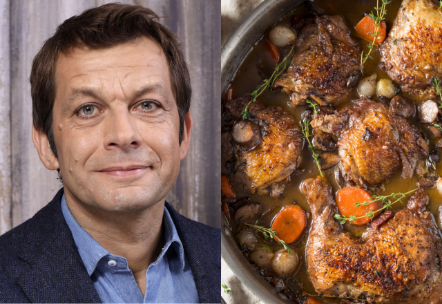 Laurent Mariotte nous régale avec son poulet au vin rouge façon bourguignon, idéal pour le dimanche