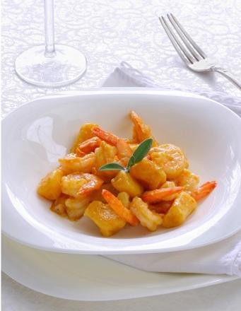 Gnocchi de courge Butternut aux gambas et beurre de sauge