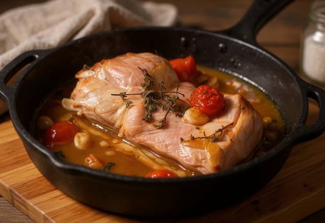Recette Poitrine de porc en cocotte - 750g.com