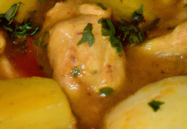 Curry de poulet aux pommes et bananes