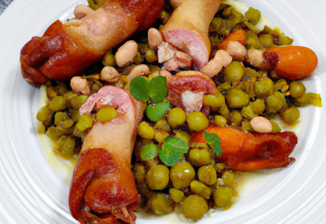 Pieds de porc aux pois chiches et chorizo