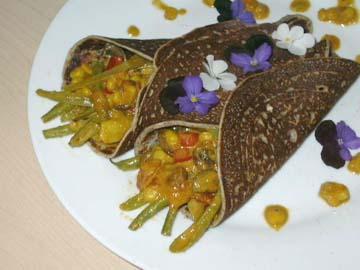 Crêpes de sarrasin aux haricots verts