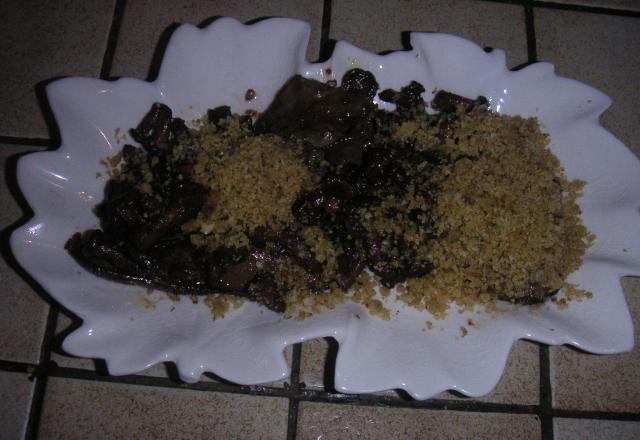 Foie gras au crumble de cépes