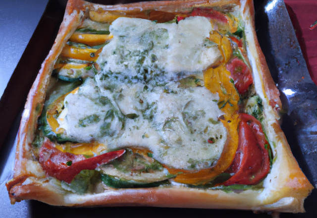 Tarte mozzarella et légumes