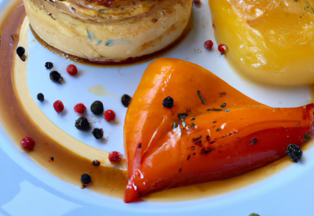 Tatin de brandade aux deux poivrons