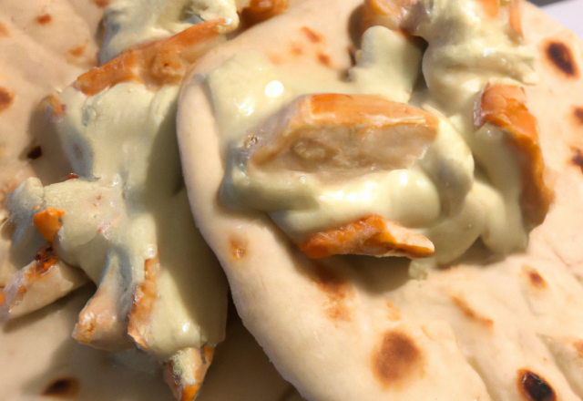 Naans au blanc de poulet et fromage philadelphia