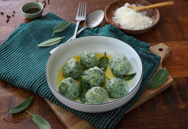 Gnudi à la ricotta et aux épinards