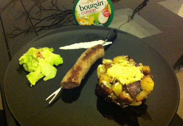 Gratin de pommes de terre et la saucisse de toulouse façon boursin cuisine