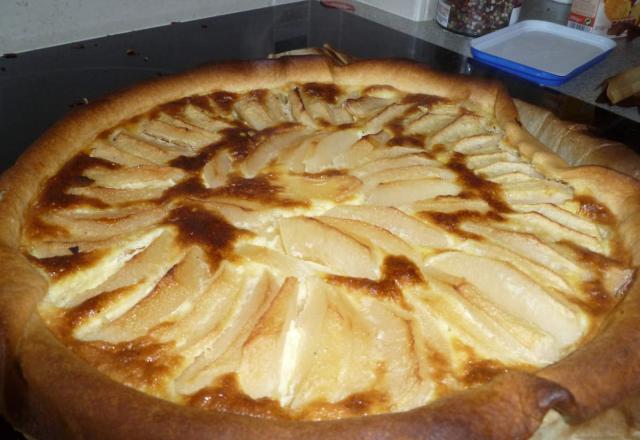 Tarte au flan et aux pommes