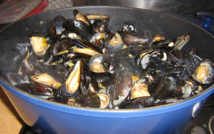 Moules marinières au gingembre et citronnelle